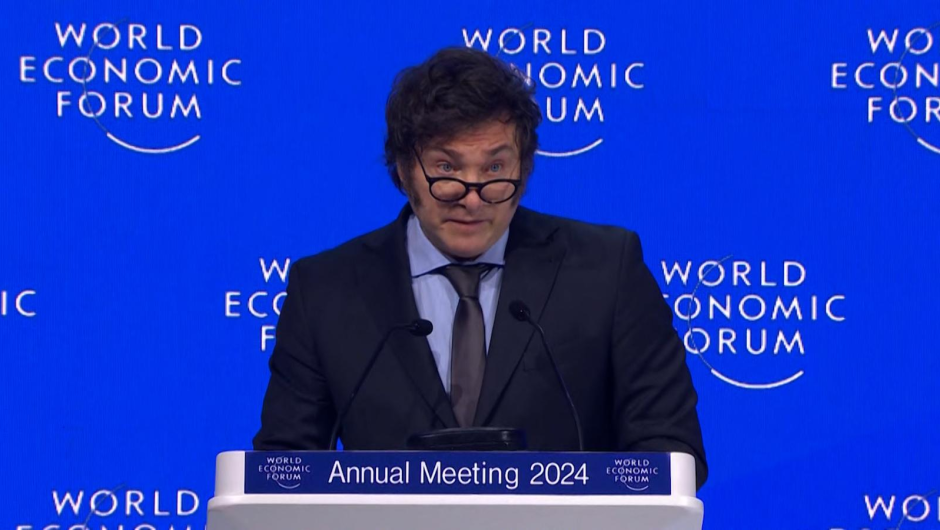 Javier Milei en Davos 2024